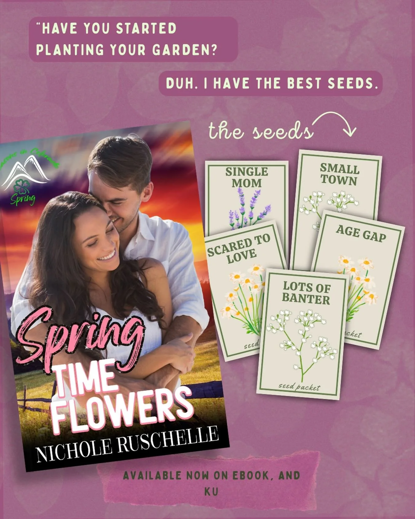 Where are you at in your reading for Springtime Flowers? Let me know below. 

Check it out on Amazon and KU! 

#smalltownromance #spicyromance #kindleunlimitedromance #indieromance #authornicholeruschelle