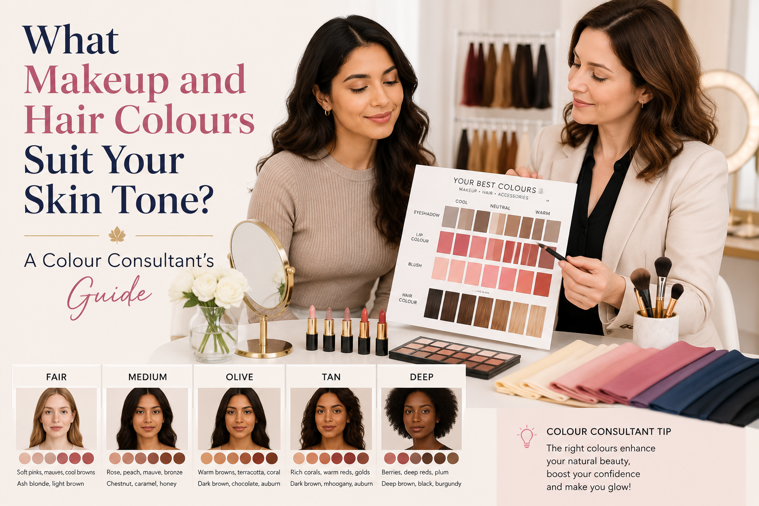 What Makeup and Hair Colours Suit Your Skin Tone? A Colour Consultant's Guide