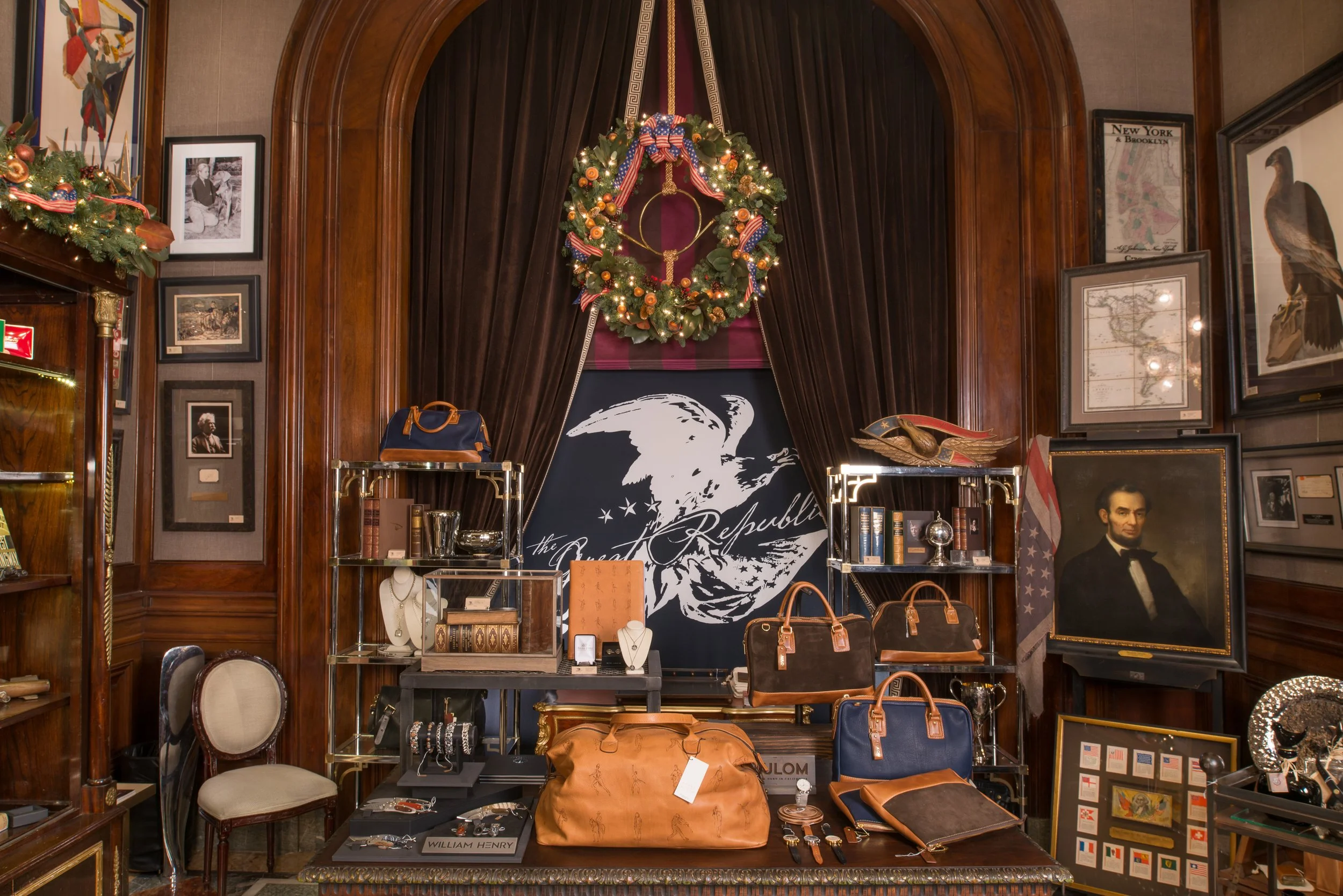 Alexander Mann hospitality interior design, St. Regis Hotel New York holiday curated retail environment