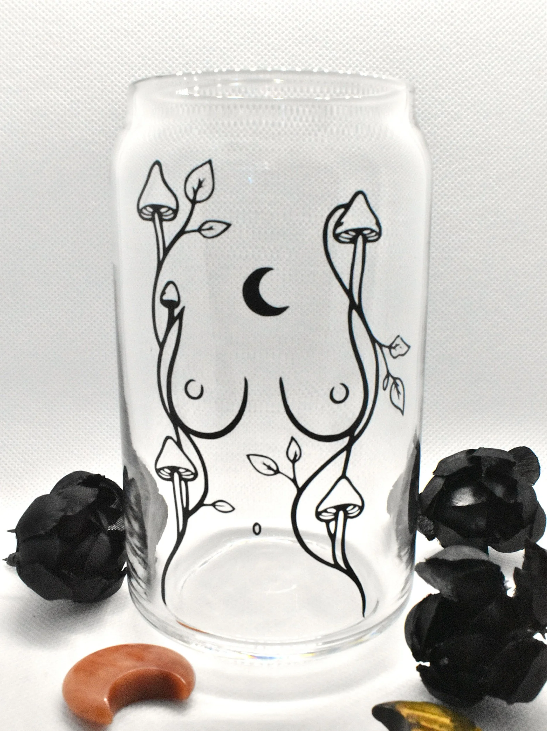 “She Blooms Anyway” Glass Cup