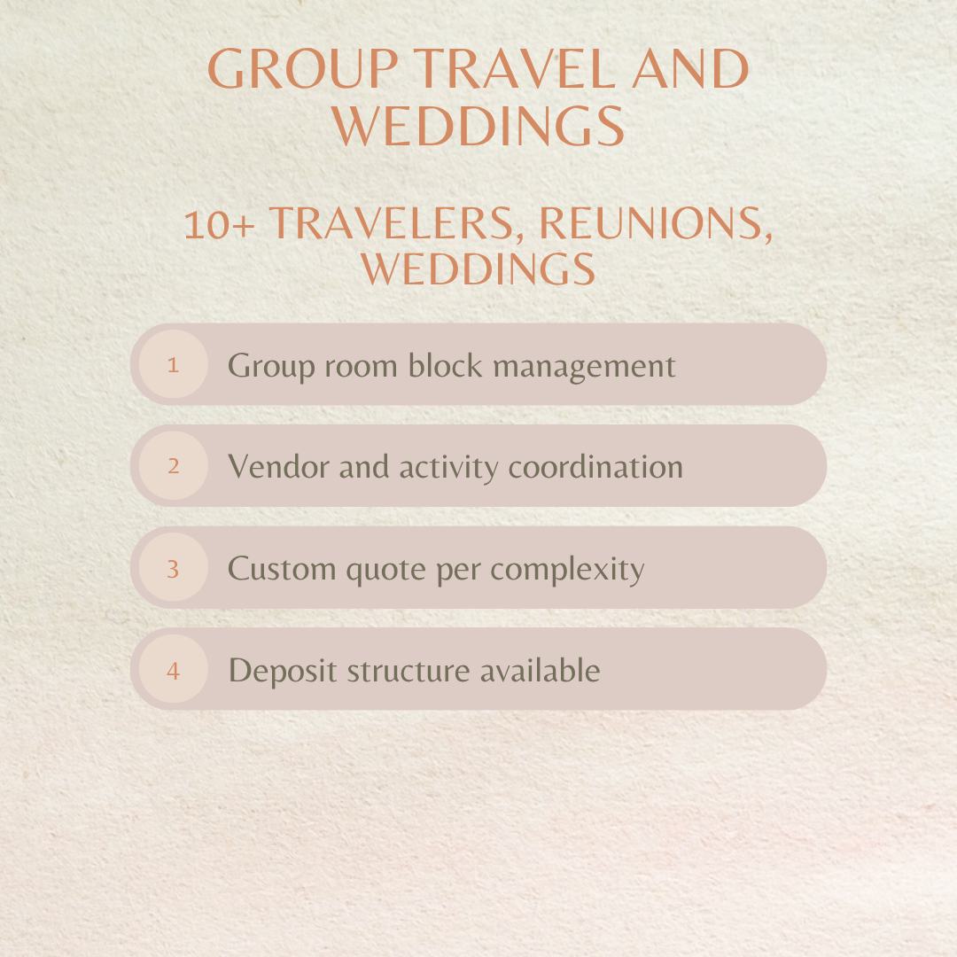 Group Trips & Weddings