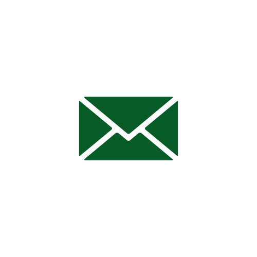 Icon of an email envelope with a green background.