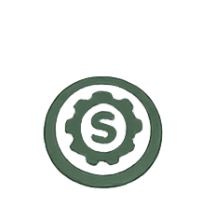 A gear icon with a Snapchat logo inside it.