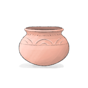 Kagdur. Cooking pot used for thukpa, paba, chutagi, labo (cheese), and occasionally yogurt.
