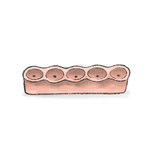 Gyajee churkung. Five churkhungs joined together on a common base.
