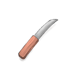 ti. knife used to cut openings in large vessels such as Tsangskun