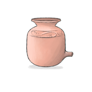 Khagzem.  A vessel used to add water to fermented barley and allow it to settle overnight before serving chang (local barley wine).