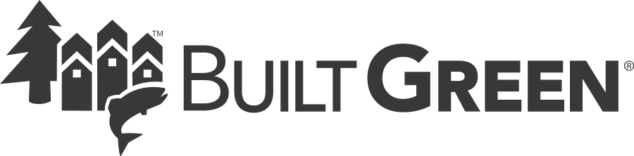 Built Green logo with stylized houses, trees, and a fish.