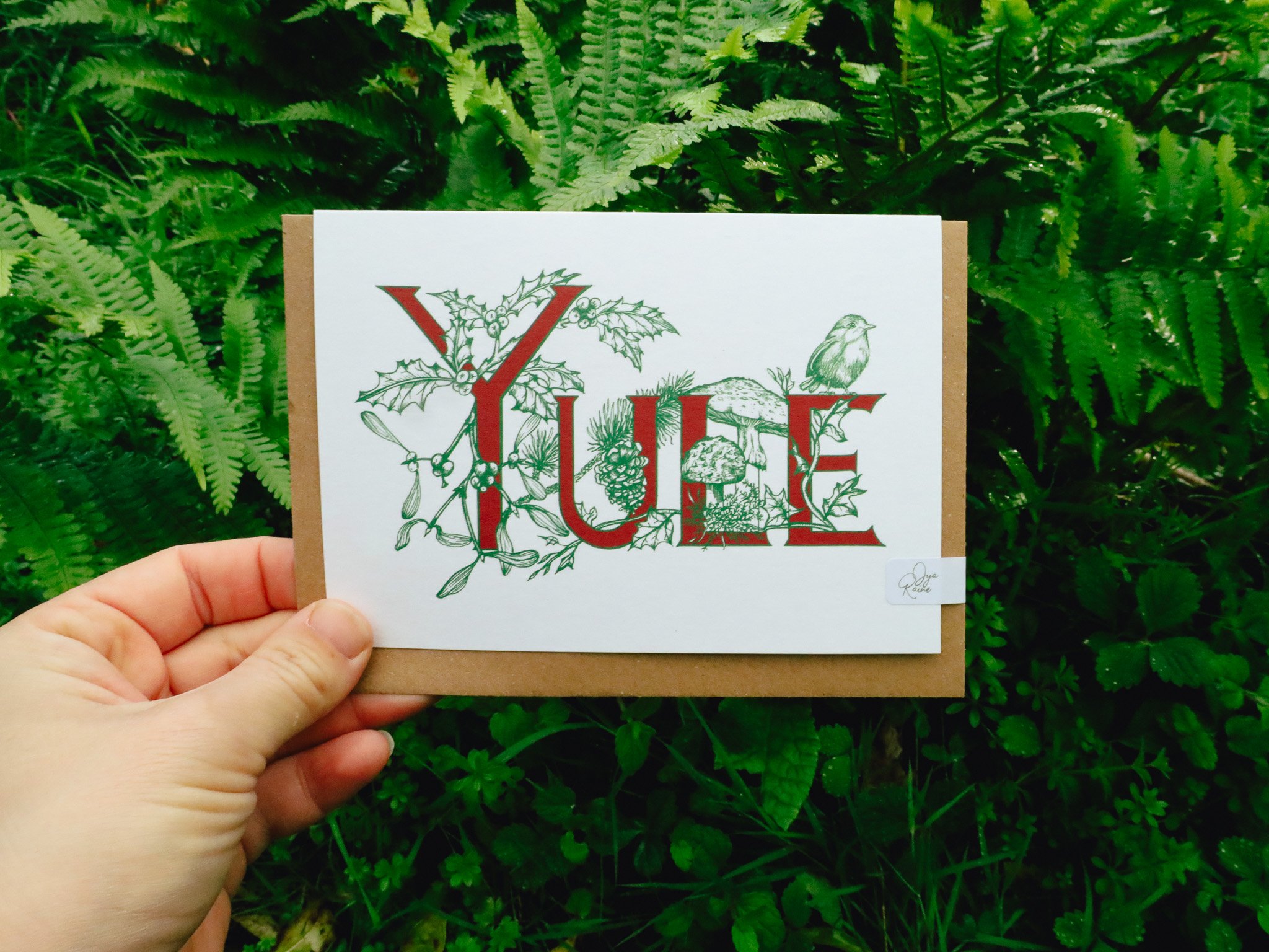 Yule Christmas Botanical Greeting Card