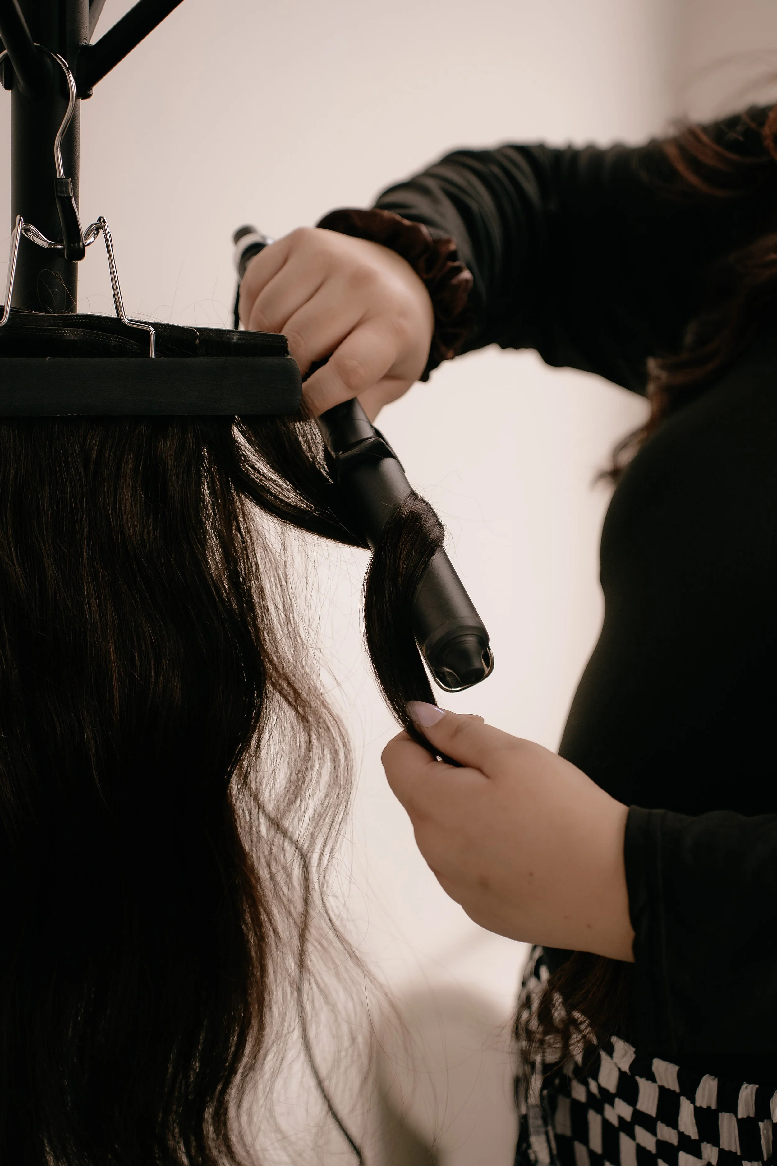 Taylor Cline, owner of TLC Bridal on location hair in Levittown, Pa. Taylor Cline, Bridal glam waves, timeless bridal hair, bridal bun, luxury bridal hair, bridal for brides based in Levittown, Pa