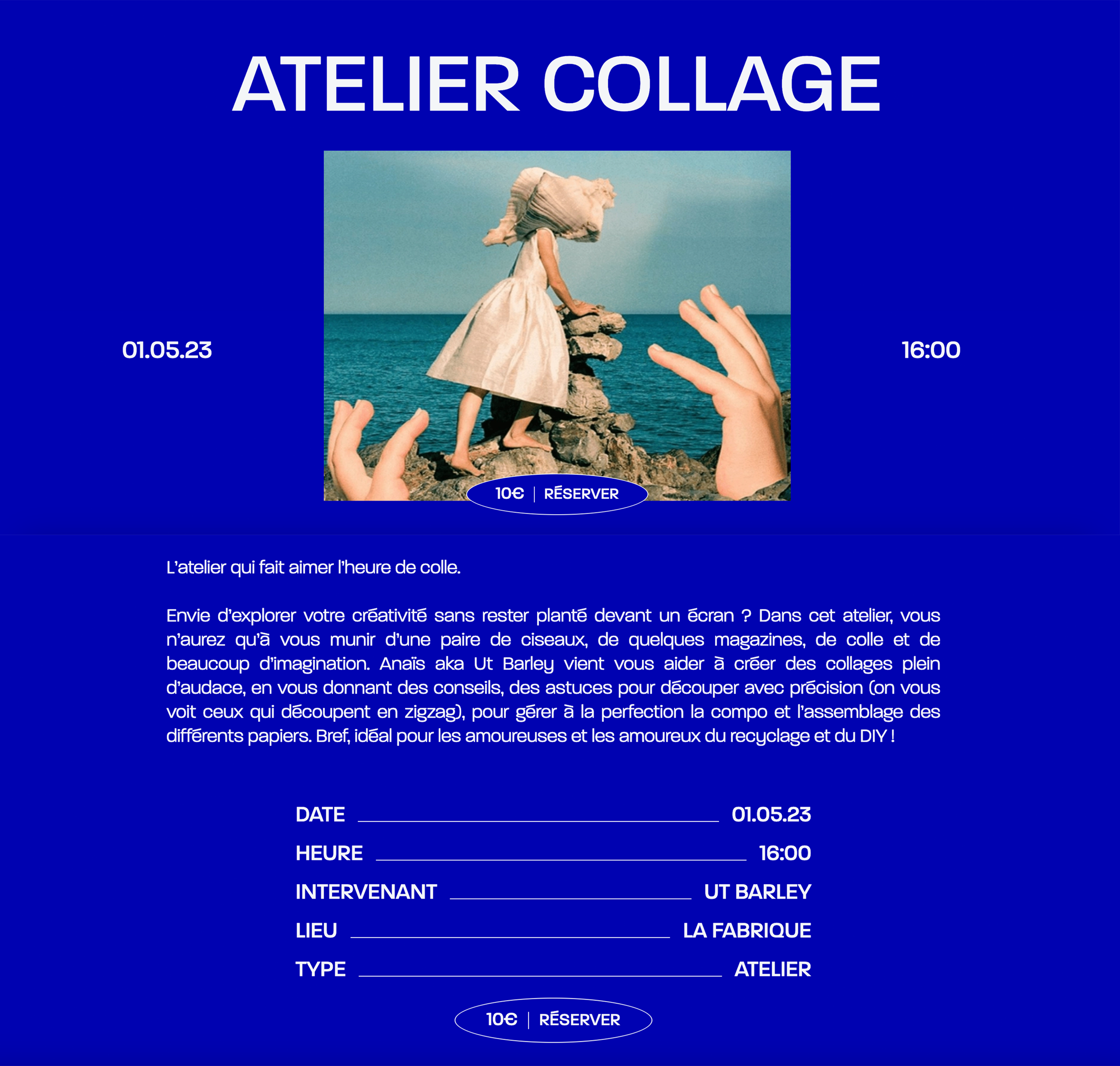 Rédaction des articles sur le site pour inciter à la réservation des ateliers