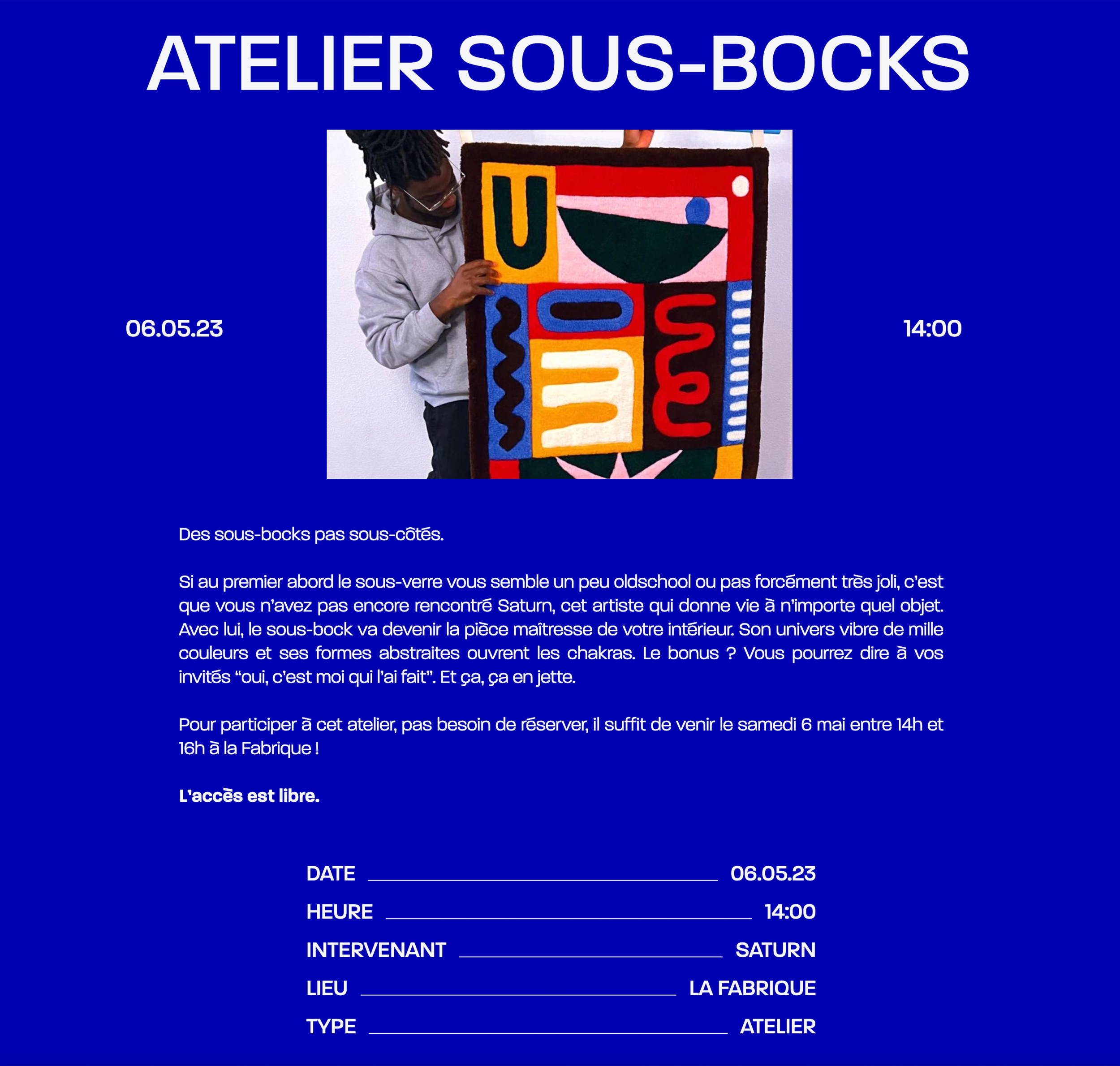 Rédaction des articles sur le site pour inciter à la réservation des ateliers