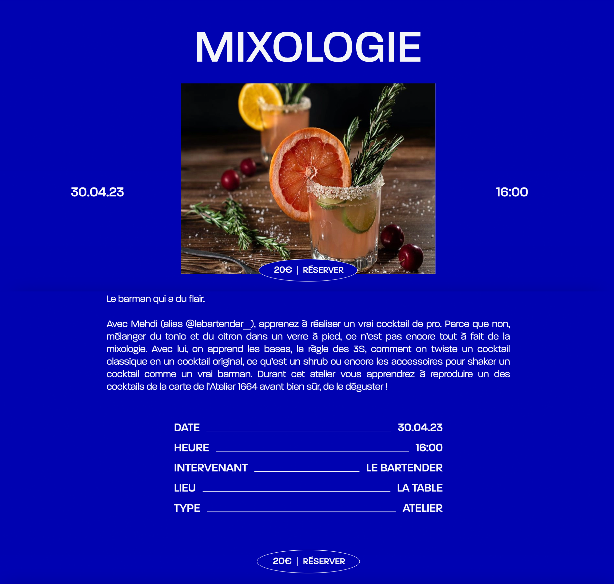 Rédaction des articles sur le site pour inciter à la réservation des ateliers