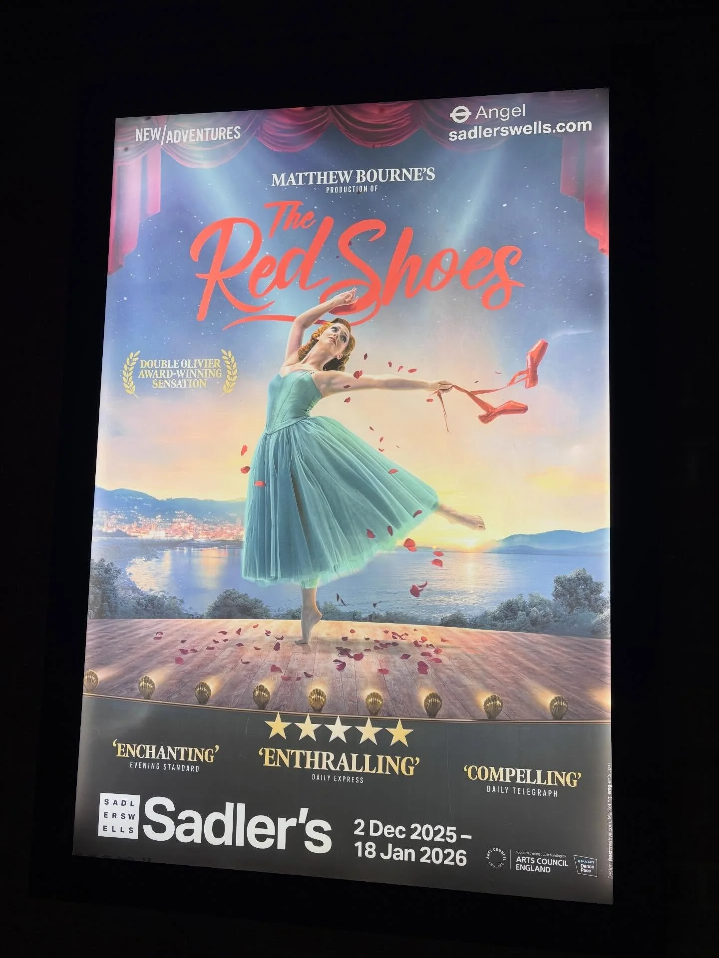 Caught Matthew Bourne&lsquo;s adaption of The Red Shoes with my daughter - we were mesmerised. Such a stunning production 🩰 💫