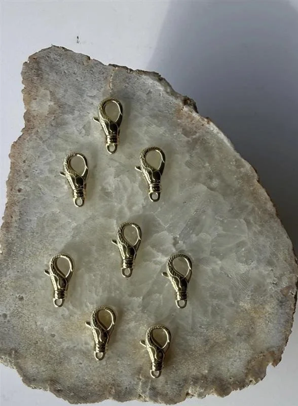Textured 24K Gold Filled Lobster Clasps, Vintage-Inspired Jewelry Findings