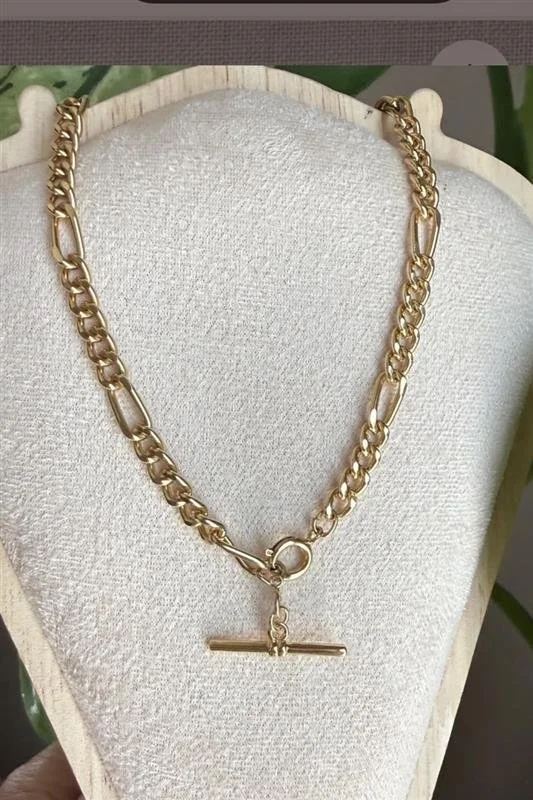 PVD gold belcher bar connector, T-bar, necklace extender
