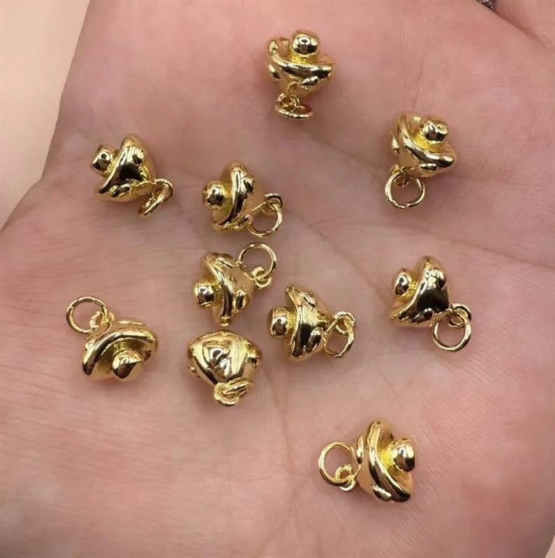 Tiny gold mushroom necklace charms