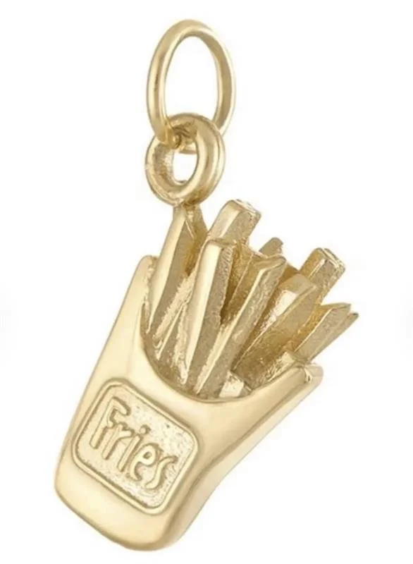 French Fries Charm~ Gold plated for necklace or bracelet