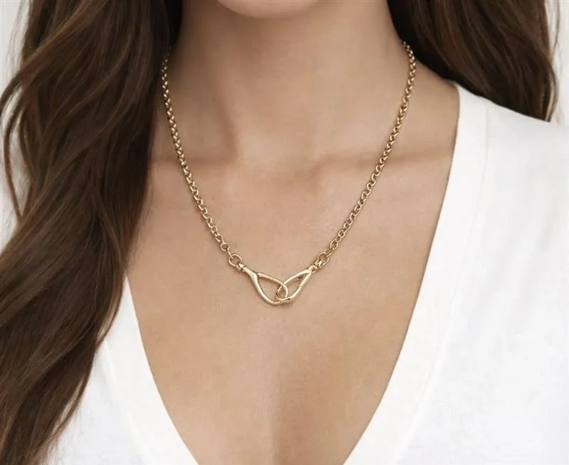 18k Gold Filled Rolo Chain Necklace | Double Swivel Clasps, Coastal Luxury Style