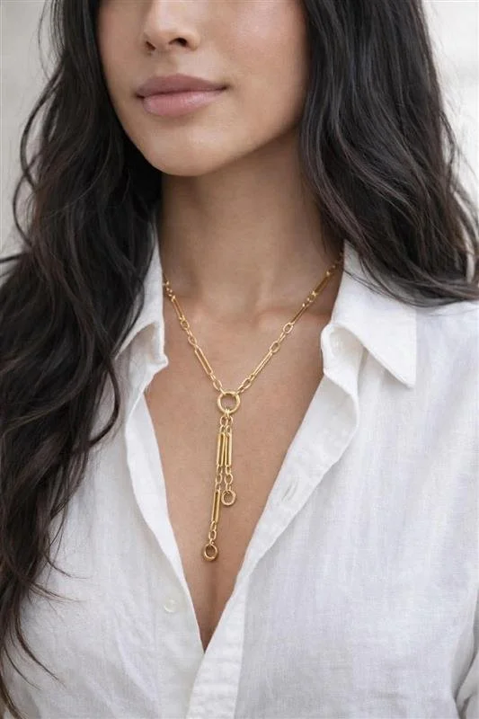Handmade 14k gold filled lariat necklace