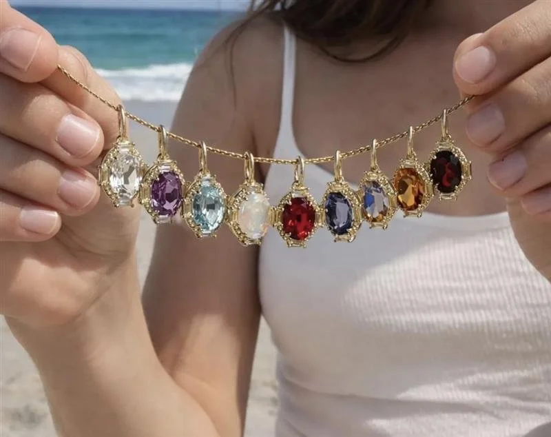 Gold birthstone charms, gemstone pendants, ruby, sapphire, emerald charm, charms for necklace or bracelet