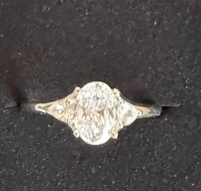 Moissanite Ring Size 7|Sterling Silver Oval Ring|Minimal Moissanite Jewelry | Gift For Her