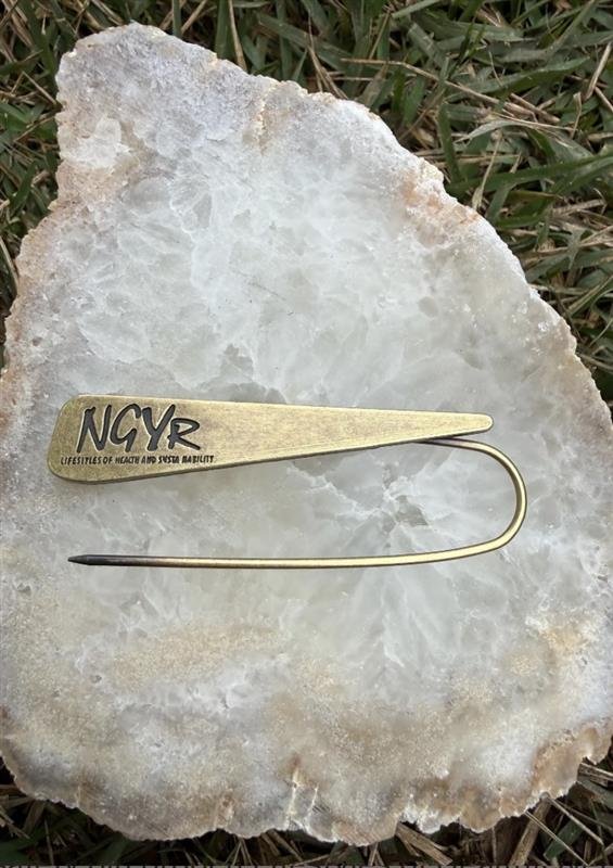 Brass safety pin brooch Lifestyles of Health|Oversized Retro Anniversary Statement brooch