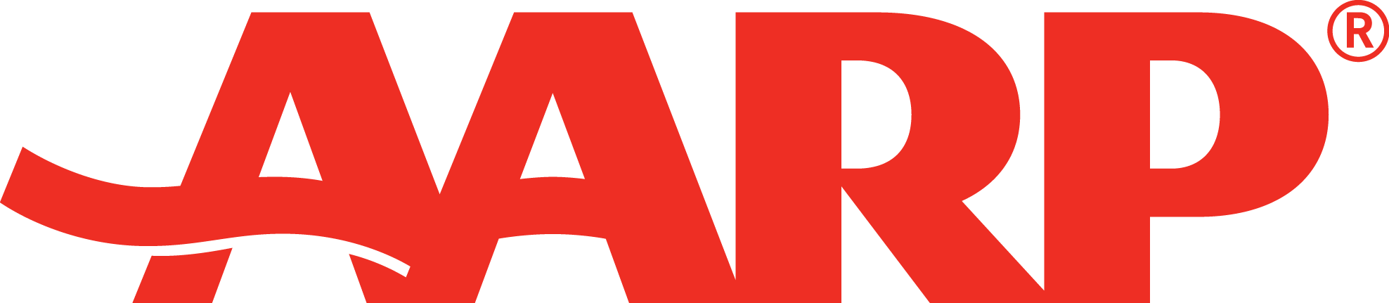 Logo of the company 'AARP in red with black and red lettering, featuring the 'AARP' text with registered trademark symbols.