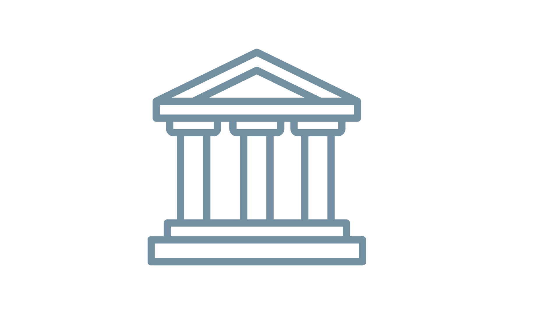Line drawing of a classical Greek temple with columns and triangular pediment.
