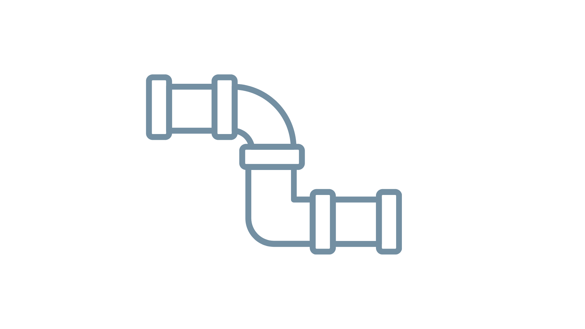 Illustration of a pipeline with a joint and two valves.