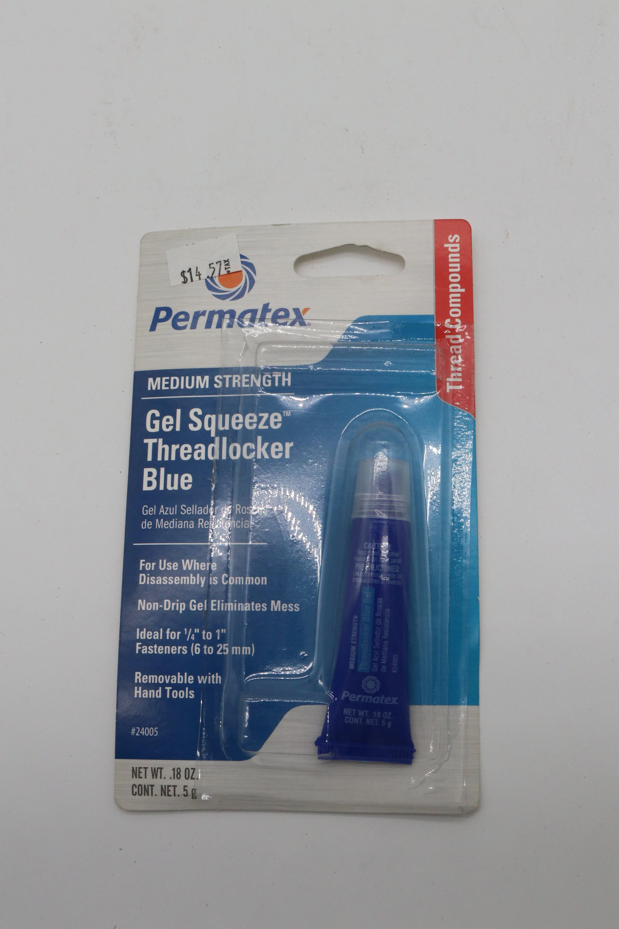 Permatex Medium Strength Gel Squeeze Threadlocker Blue