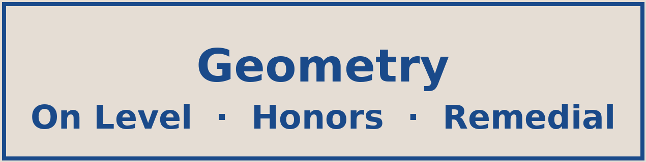 Geometry tutoring — On Level, Honors, and Remedial — Tye Together Tutoring