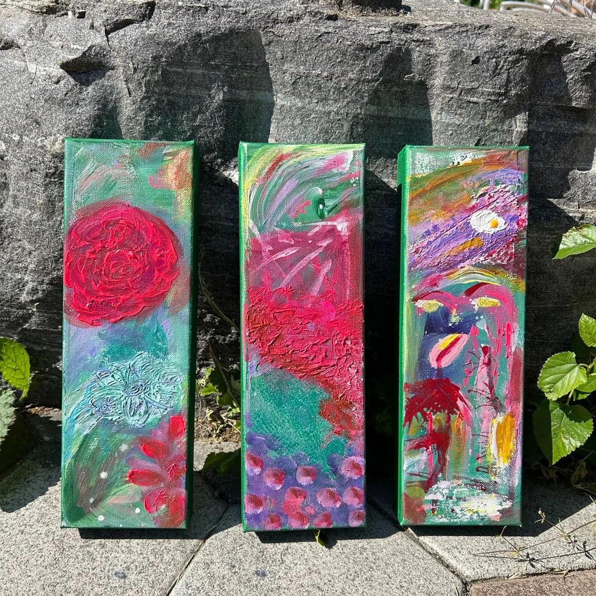Your Brain on Drugs – Original 3-Panel Canvas Triptych (4x12" Each)