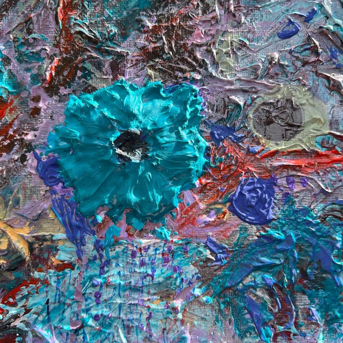 Flower Shower – Original 6x6 Textured Abstract Painting