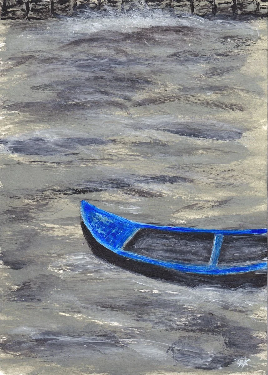 Boat Unfloating – Original 5x7" Abstract Painting