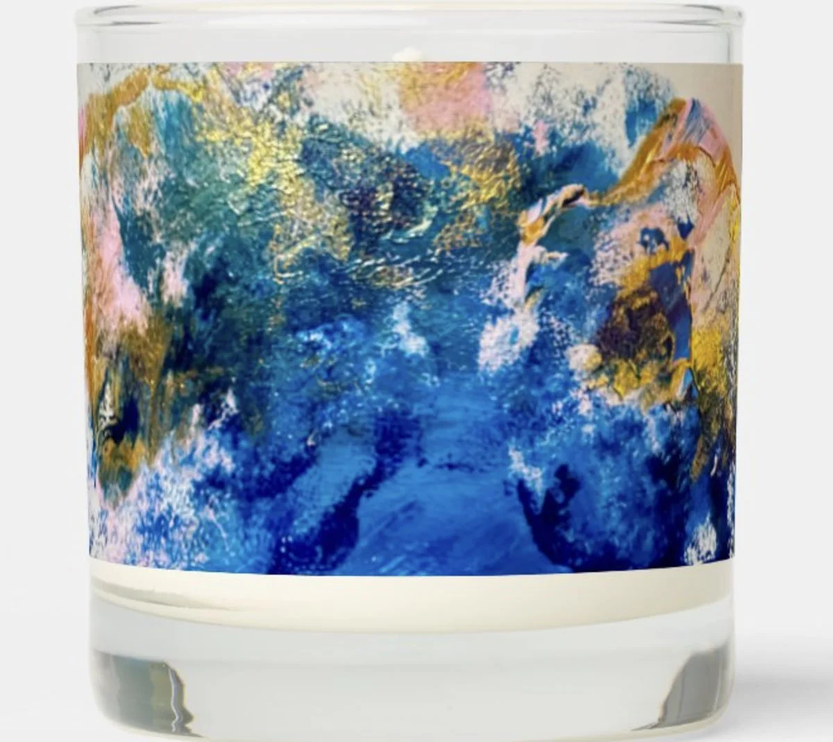 soy candle abstract design that is fluid and serene