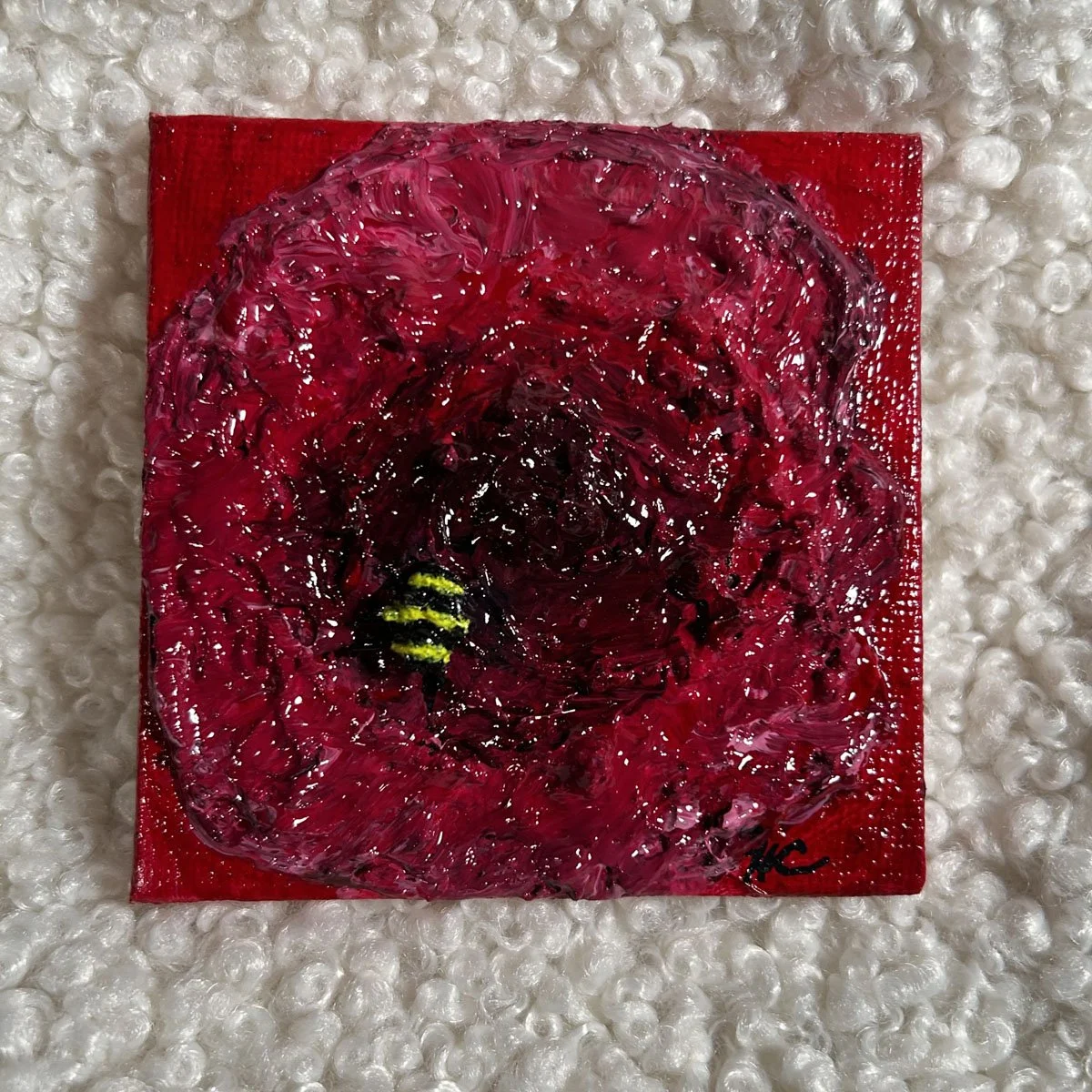 Bumblebee and a red rose spring flowers and nature at work