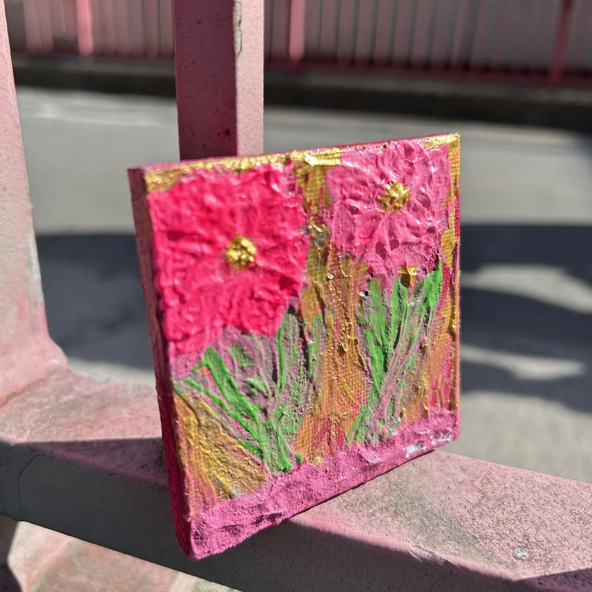 Flowers painting called Twin Sisters original abstract art for small gift