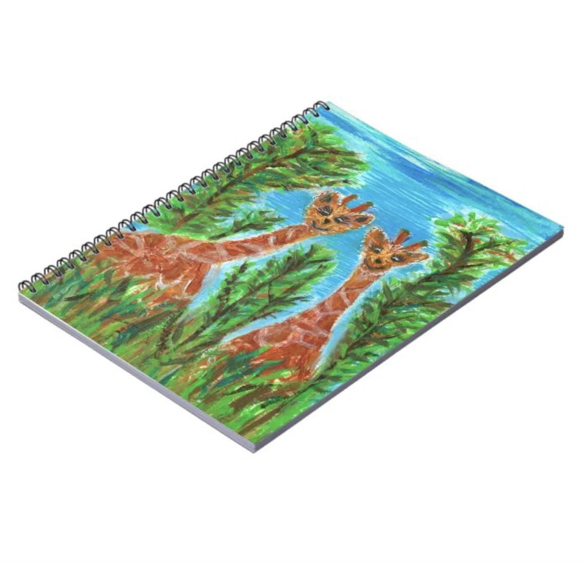 Original Giraffe spiral notebook for jotting down your thoughts making lists makes a perfect gift
