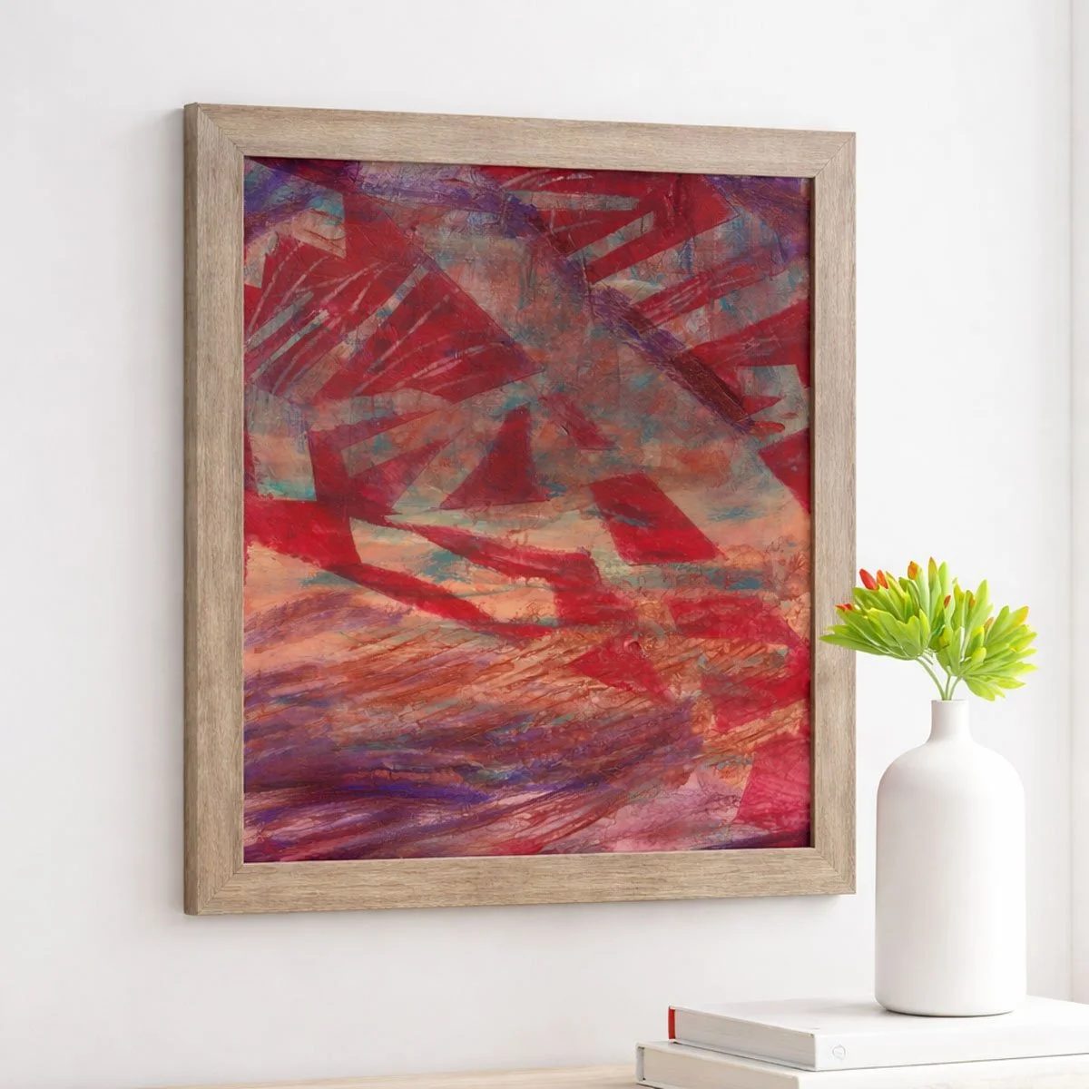 Abstract art for your wall at home or office with vibrant colors and full of emotion