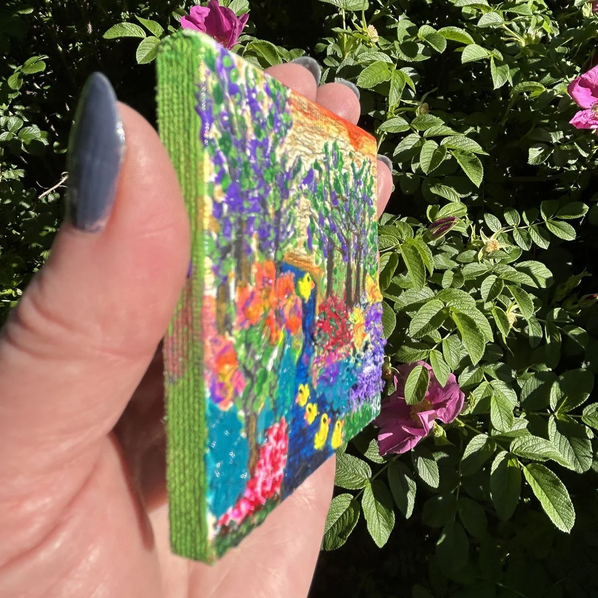 Chicks Swimming in an Abstract Forest of abstract textured flowers
