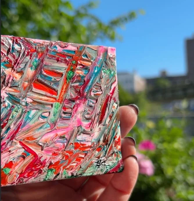 NYC Subway – Original 3x3 Textured Mini Painting