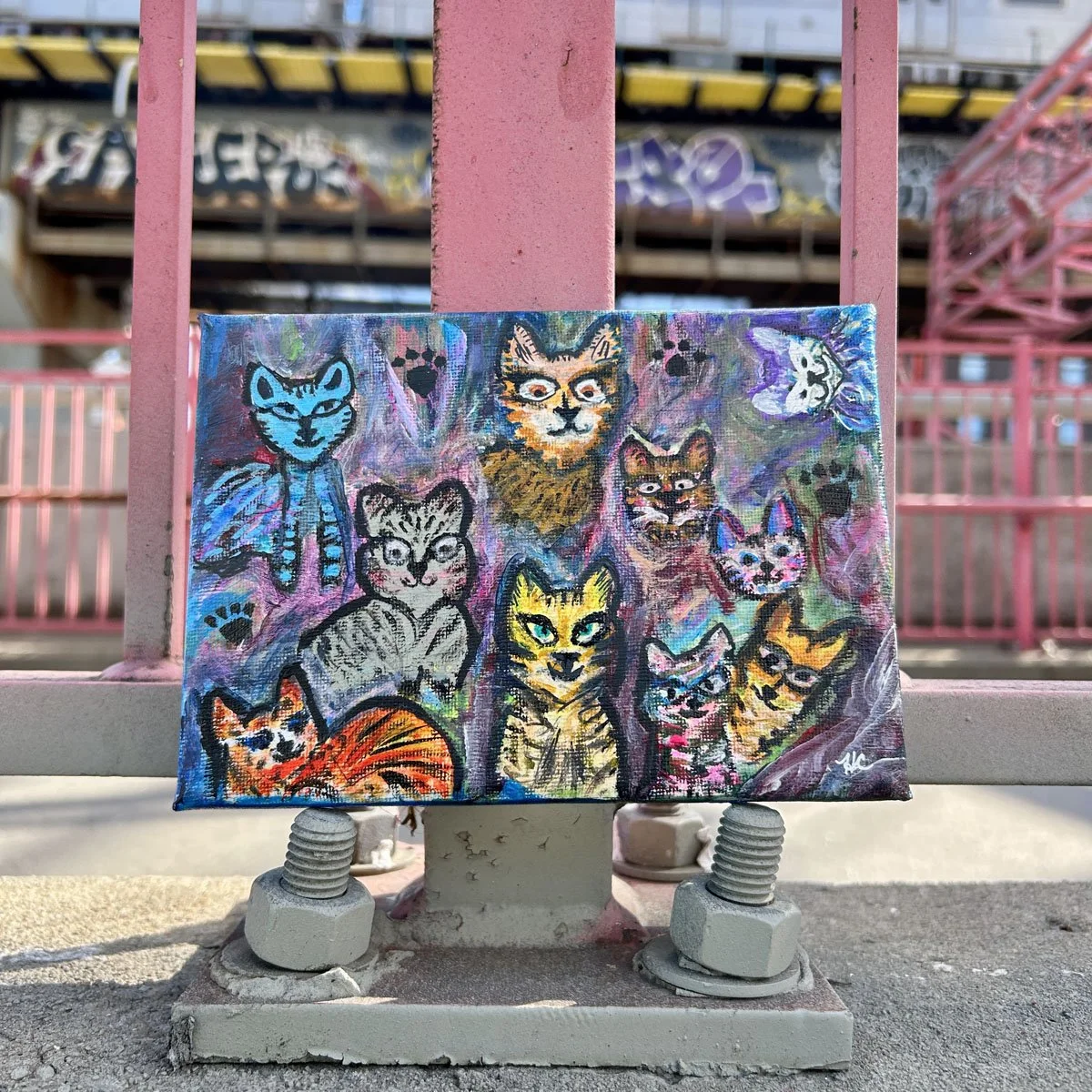 10 Lives – Original 5x7" Acrylic Painting