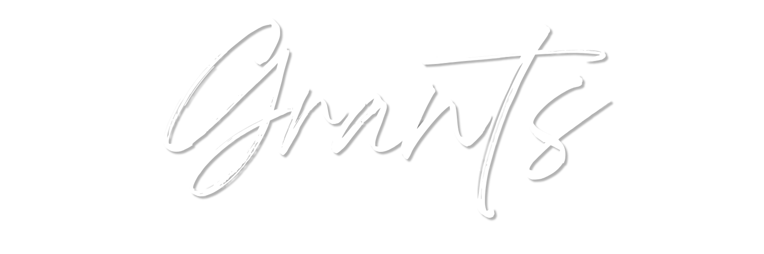 Stylized white script word "Grants" on a black background.
