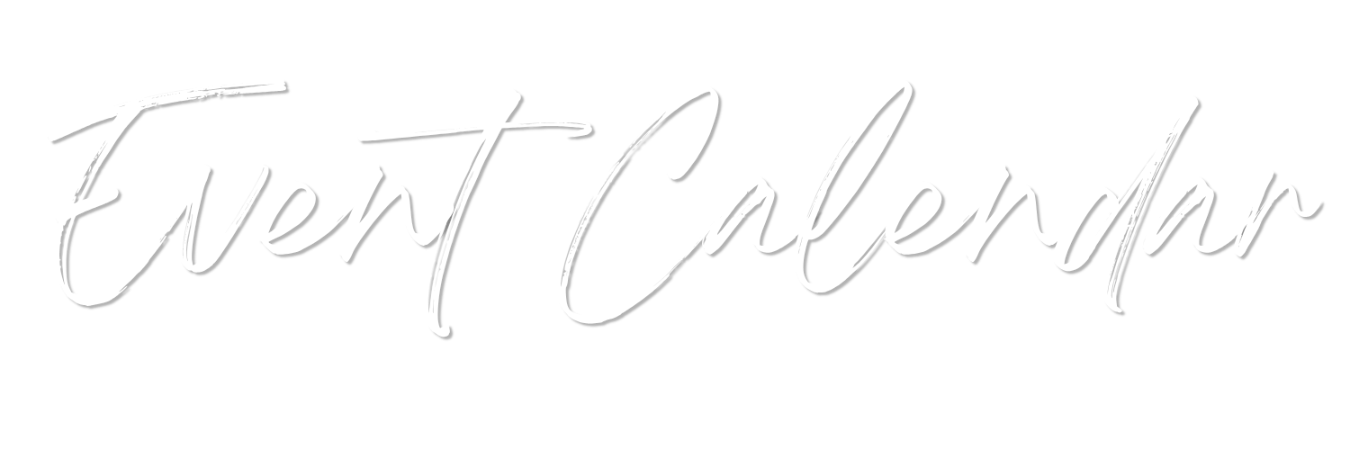 The image features the words "Event Calendar" written in white, cursive script on a black background.
