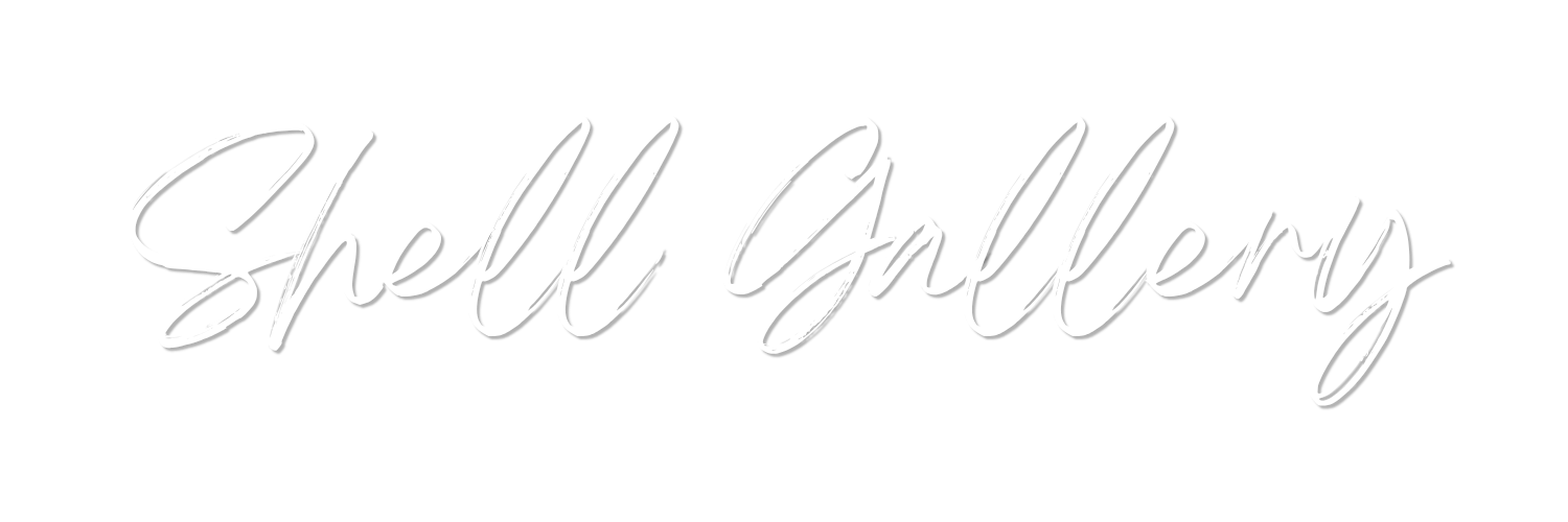 White cursive text on a black background reading 'Shell Galleries'.