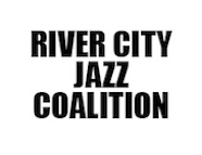 Logo of the River City Jazz Coalition in black text.