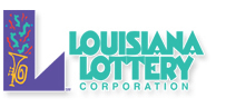 Louisiana Lottery logo with colorful design and text