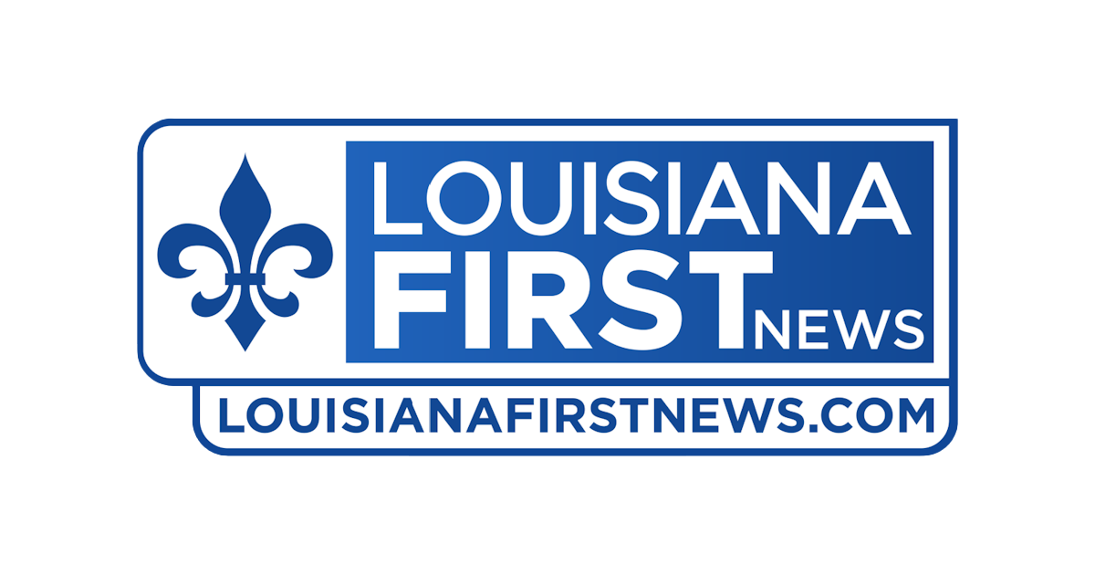 Louisiana First News logo featuring a blue fleur-de-lis and the text "Louisiana First News" and "louisianafirstnews.com".