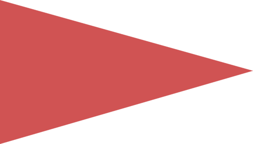 Una bandiera triangolare rossa con uno sfondo nero.